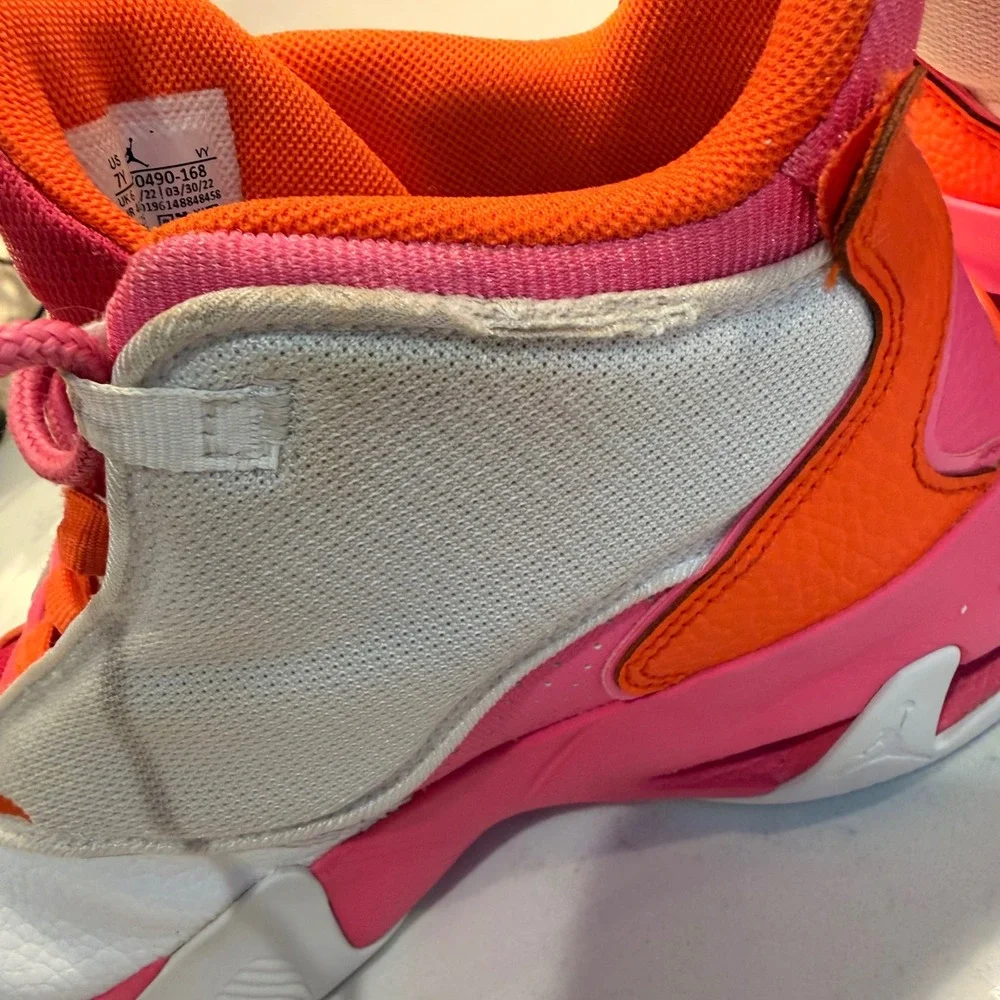 Nike Air Jordan Flight Club 91 GS Pink Orange White Size 7Y‎ DV0490-168 Hi-Top